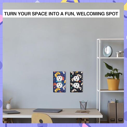 GTOTd Video Game Outlet Cover Sticker Deacl 6 PCS (Not Plate,Size 4.50" x 2.76"),Cute DIY Decor Art Decorative Light Switch Plate Faceplate Kids Room Kitchen Bathroom in Saudi Arabia