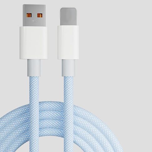 PD 20W Charger Cable, Nylon Braided Cord, Fast Charging Cable for iPhone 14/13/12/11/XS/XR/X/8/iPad, Sky Blue, 6.6FT in Saudi Arabia