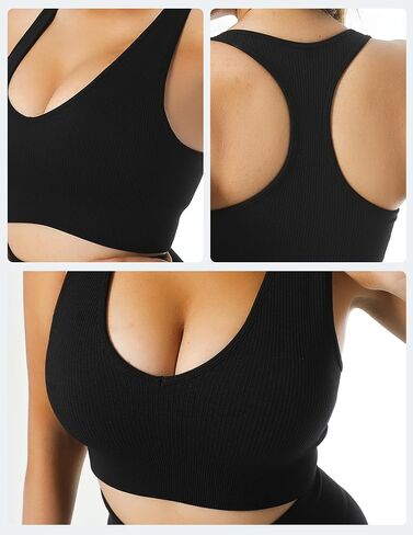 Women’s Ribbed Scoop Neck Crop Tank Top with Wide Strap Athletic Knit Design for Gym & Casual Wear (Red 1, S) in Saudi Arabia
