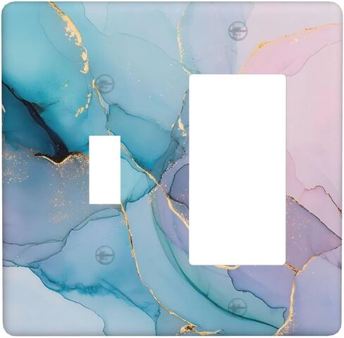Blue Sea, Blue Sky And Sandy Beach Pattern Double Toggle Wall Plate Switch Decorative Panel Electrical Socket Plate Suitable For Bathroom Kitchen Living Room Bedroom in Saudi Arabia