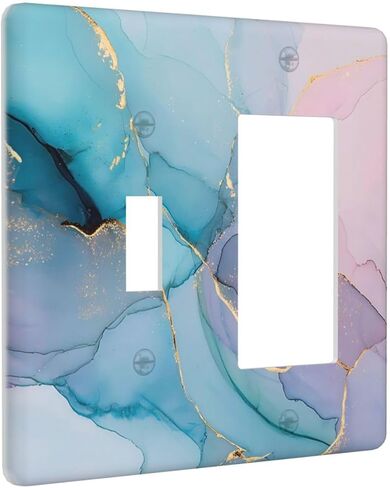 Blue Sea, Blue Sky And Sandy Beach Pattern Double Toggle Wall Plate Switch Decorative Panel Electrical Socket Plate Suitable For Bathroom Kitchen Living Room Bedroom in Saudi Arabia