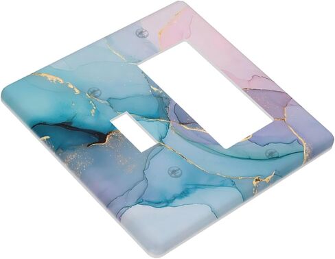 Blue Sea, Blue Sky And Sandy Beach Pattern Double Toggle Wall Plate Switch Decorative Panel Electrical Socket Plate Suitable For Bathroom Kitchen Living Room Bedroom in Saudi Arabia