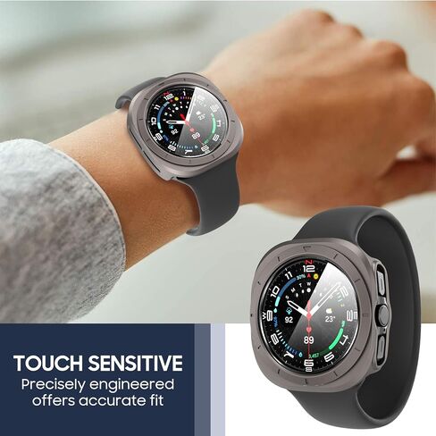 Suoman 5+5 Pack for Samsung Galaxy Watch 7 40mm Case, [Anti-Peeping] 9H Tempered Glass Privacy Screen Protector+ All-Round PC Matte Protective Cover Bumper -Black+Blue+Silver+Grey+Clear in Saudi Arabia