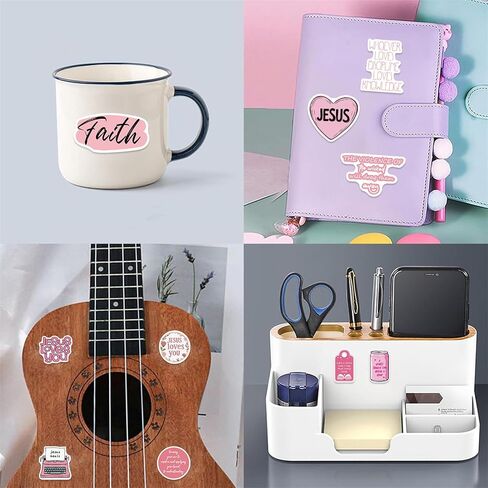 50Pcs Pink Jesus Stickers for Adults,Inspirational Bible Verse Water Bottle Stickers for Teens Kids Teachers, Journaling Scrapbook Laptop Positive Quote Vinyl Christian Sticker (Pink Bible) in Saudi Arabia