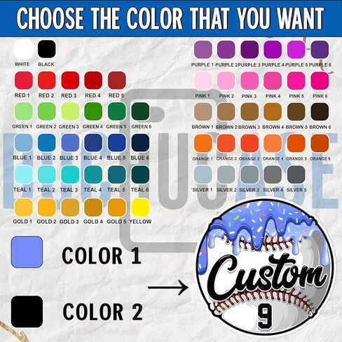 Custom Baseball Softball Bat Knob Sticker Personalized Name Number Decal, Waterproof Vinyl, Durable Sports Equipment Label for Helmet, Laptop, Water Bottle, Baseball Softball Players Team, 1.5-12 Inch in Kuwait