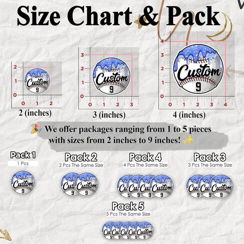 Custom Baseball Softball Bat Knob Sticker Personalized Name Number Decal, Waterproof Vinyl, Durable Sports Equipment Label for Helmet, Laptop, Water Bottle, Baseball Softball Players Team, 1.5-12 Inch in Kuwait