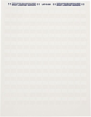 Brady LAT-15-361-5 0.5" Width x 0.75" Height, B-361B Self-Laminating Polyester, Matte Finish White/Translucent Laser Printable Label (Pack of 5000) in Saudi Arabia
