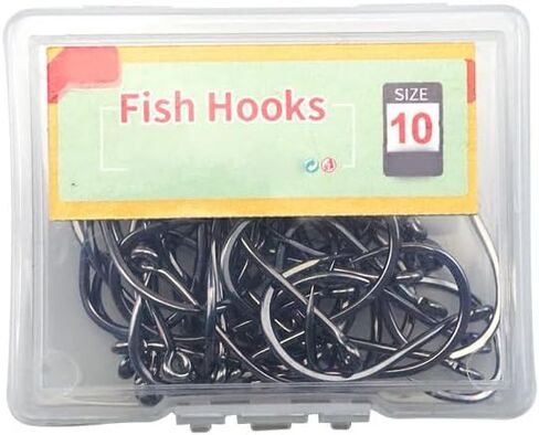 100 High Carbon Steel Fish Hooks with Holes and Barbs, Sharp Hook Tips in Saudi Arabia