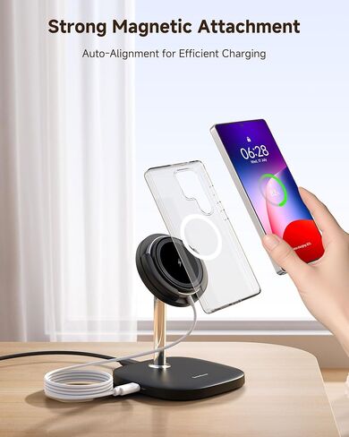 Magnetic Charger Stand for Samsung S25/S24/S23/S22/Z Flip7/Z Flod7 & iPhone Air/17/16/15/14/13/12, Detachable Wireless Charging Station Compatible with MagSafe, SwanScout 506SM in Saudi Arabia