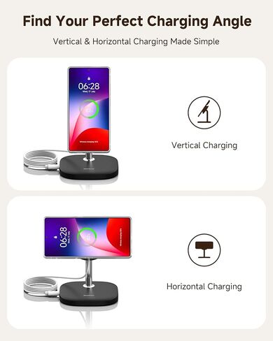 Magnetic Charger Stand for Samsung S25/S24/S23/S22/Z Flip7/Z Flod7 & iPhone Air/17/16/15/14/13/12, Detachable Wireless Charging Station Compatible with MagSafe, SwanScout 506SM in Saudi Arabia