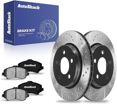 Autoshack Front Brake Kit Replacement for 2008-2012 Jeep Liberty 2007-2011 Dodge Nitro 3.7L 4.0L V6 4WD RWD Disc Brake Rotors with Ceramic Brake Pads 11.7" (296.0 mm) RSCD63044-63044-1273-2-4 in Saudi Arabia