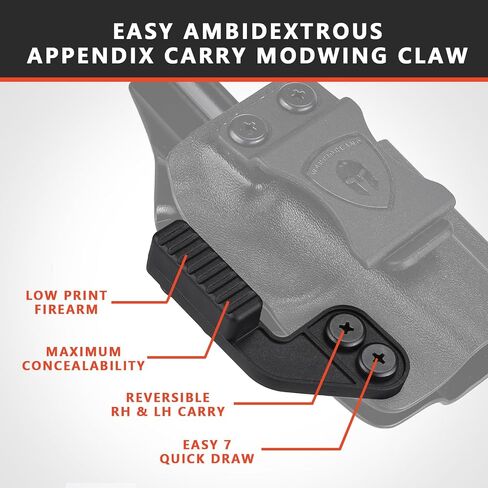 WARRIORLAND Holster Claw Kit for IWB Holsters – Light Concealment Wing for Better Concealed Carry | Kydex Holster Claw with Hardware Kit | Right & Left Hand Adjustable in Saudi Arabia