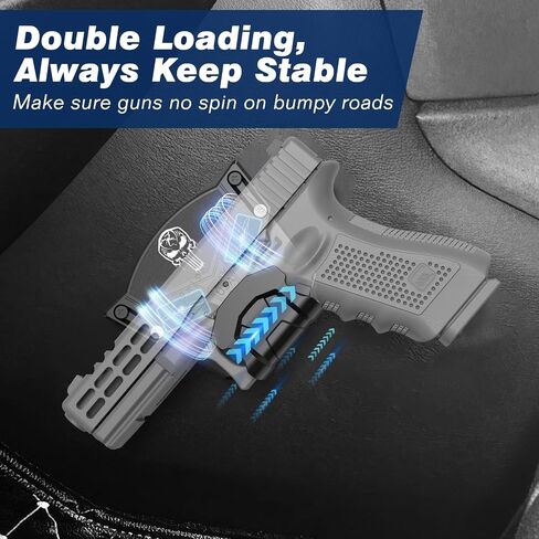 Gun Magnet Mount with Trigger Guard, Magnetic Car Gun Holster Hold up to 15LBS, Gun Magnet with Heightening Design Make it Easier to Get The Gun in Saudi Arabia