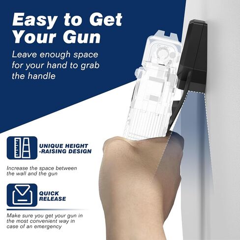 Gun Magnet Mount with Trigger Guard, Magnetic Car Gun Holster Hold up to 15LBS, Gun Magnet with Heightening Design Make it Easier to Get The Gun in Saudi Arabia