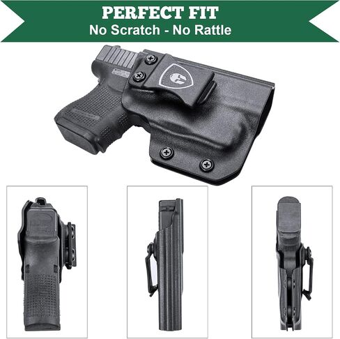 WARRIORLAN متوافق مع حافظة Glock 26 w/TLR-6، IWB Kydex Holster Fit Glock 26/27/28/33 w/TLR6 ضوء ليزر، حافظة حمل مخفية داخل حزام الخصر، Adj. غير قادر والاحتفاظ، اليد اليمنى / اليسرى in Saudi Arabia