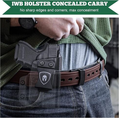 WARRIORLAN متوافق مع حافظة Glock 26 w/TLR-6، IWB Kydex Holster Fit Glock 26/27/28/33 w/TLR6 ضوء ليزر، حافظة حمل مخفية داخل حزام الخصر، Adj. غير قادر والاحتفاظ، اليد اليمنى / اليسرى in Saudi Arabia
