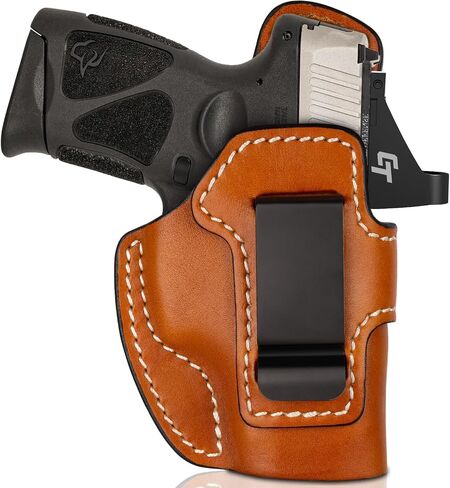 حافظة جلدية فاخرة IWB لـ Taurus G3C/G2C/G2S/G2 PT111/PT140/G3C Toro/TX22 مدمجة، حافظة حمل مخفية جاهزة للبصر، مشبك فولاذي يناسب حزام 1.75 بوصة، حزام داخلي، بني، اليد اليمنى/اليسرى in Kuwait
