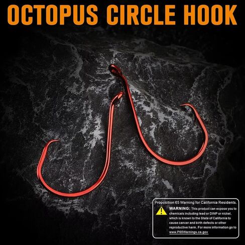 Dovesun Circle Hooks for Catfish 2X Strong 100PCS Catfish Hooks Octopus Circle Hooks Saltwater and Freshwater Black & Red Size 1/0-8/0 in Saudi Arabia