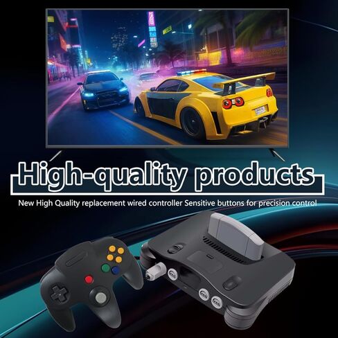 Qblahip 2-Pack Classic Controller for Nintendo 64, Retro Wired Remote Game Pad Joystick Controller for N64 System Video Console (Transparent Red and Transparent Blue) in Saudi Arabia