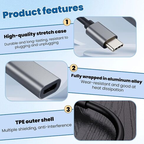 USB C to HDMI Adapter 4K - 4K HDMI to USB C Laptop Docking Stations for MacBook pro, USBC Dongle for TV/Projector in Saudi Arabia