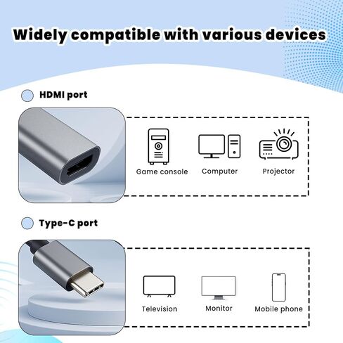 USB C to HDMI Adapter 4K - 4K HDMI to USB C Laptop Docking Stations for MacBook pro, USBC Dongle for TV/Projector in Saudi Arabia