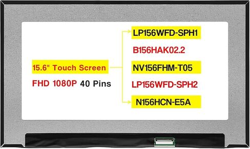 15.6" LCD Replacement for Dell Inspiron 15 5515 for Latitude 15 7520 P106F003 LP156WFD-SPH2 Screen LCD Display Panel FHD 1920x1080 40 Pin(Only for Touch) in Saudi Arabia