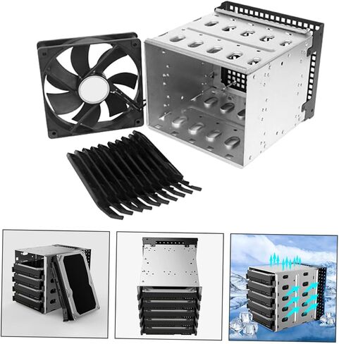 Uonlytech Hard Drive Bracket Cage with Cooling Fan Drive Mounting Kit for Case Optical Bay Conversion Heat Dissipation Hard Disk Tray Holder in Saudi Arabia