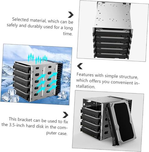Uonlytech Hard Drive Bracket Cage with Cooling Fan Drive Mounting Kit for Case Optical Bay Conversion Heat Dissipation Hard Disk Tray Holder in Saudi Arabia
