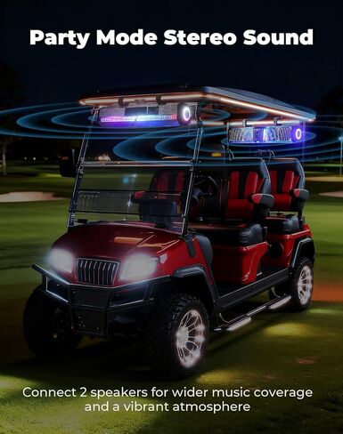 KEMIMOTO 2025 Midnight S80 32-inch UTV Sound Bar, IPX5 Weatherproof Golf Cart Sound Bar, ATV Speaker Bluetooth with RGB, SxS Soundbar Compatible with Polaris RZR Can-Am, Fits/ 1-2 in Roll Bar in Saudi Arabia