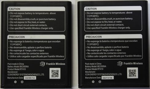 2 عبوة | البطارية الأصلية لجهاز Franklin T10 (RT410) Mobile Hotspot (3000 مللي أمبير) - IBC050NA in Kuwait