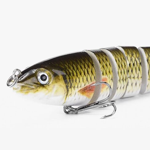 Multi-Jointed Fishing Lure - Realistic Slow Sinking Swimbait for Freshwater and Saltwater Bass and Trout Fishing - Artificial Predator Bait with Hooks in Saudi Arabia