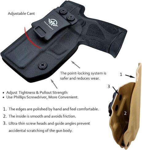 Taurus G2C Holster، Kydex IWB Holster Fit مخصص: Taurus G2C 9mm & Millennium PT111 G2 / PT140 Pistol - حزام الخصر الداخلي المخفي - Adj. عدم القدرة على الاحتفاظ - زر الغطاء المغناطيسي - عدم التآكل - عدم وجود اهتزاز in Saudi Arabia