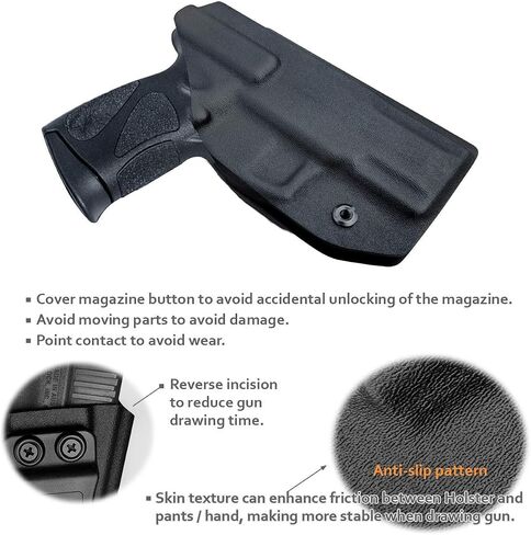 Taurus G2C Holster، Kydex IWB Holster Fit مخصص: Taurus G2C 9mm & Millennium PT111 G2 / PT140 Pistol - حزام الخصر الداخلي المخفي - Adj. عدم القدرة على الاحتفاظ - زر الغطاء المغناطيسي - عدم التآكل - عدم وجود اهتزاز in Saudi Arabia