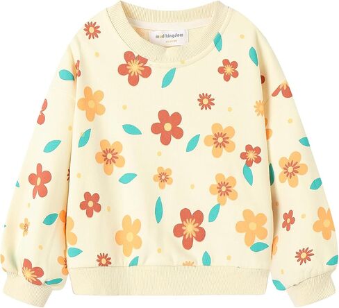 Mud Kingdom Boutique Little Girls Sweatshirts Crewneck Cotton Sunflower in Kuwait