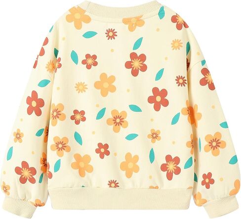 Mud Kingdom Boutique Little Girls Sweatshirts Crewneck Cotton Sunflower in Kuwait