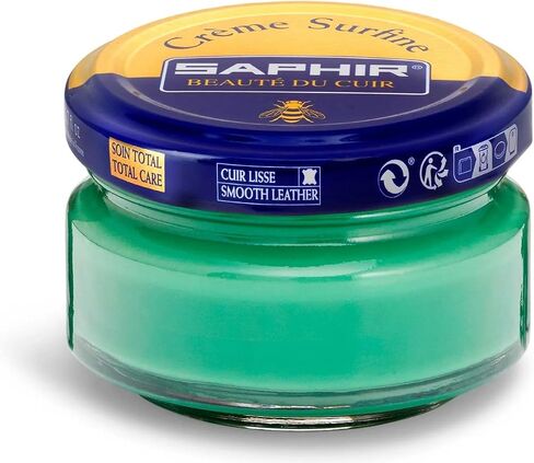 Saphir Shoe Cream Beaute du Cuir Creme Surfine 50ml glass jar (Black) in Kuwait