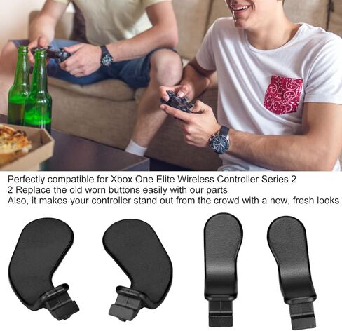 أجزاء وحدة التحكم البديلة من الفولاذ المقاوم للصدأ لوحدة التحكم One Elite Controller Series 2 موديل 1797 ملحقات وحدة التحكم باللون الأسود 4 قطع (أسود) in Kuwait
