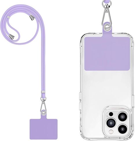 Universal Crossbody Phone Lanyard Adjustable Nylon Strap with Patch Hands-Free Phone Holder for Travel Hiking and Daily Use in Saudi Arabia