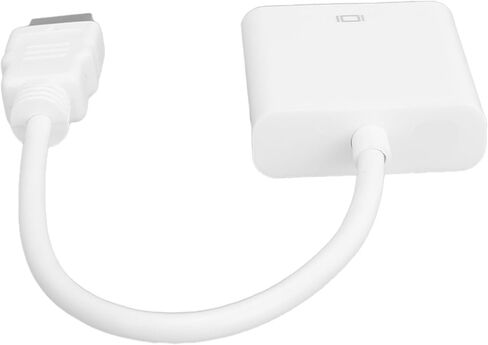 Keenso HD Multimedia Interface to VGA Adapter Converter Cable, Powerful HighDefinition Image Quality for Desktop Laptop Monitor, Durable ABSTransfer Material, for Work and Life Convenience (White) in Saudi Arabia
