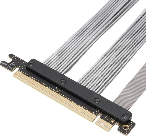 كابل تمديد PCIe 5.0 مرن من Dpofirs بتصميم مسطح - متوافق مع وحدات معالجة الرسومات الحالية والمستقبلية، للألعاب المتطرفة وتطبيقات الذكاء الاصطناعي والجماليات الممتدة [1 × كابل Riser PCIe 5.0] (40 سم) in Saudi Arabia