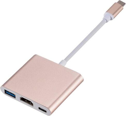 4K TY>pe C إلى HDMI-متوافق مع USB C 3.0 V/GA ​​PD محول متعدد المنافذ، محور متوافق مع HDMI لـ (3 في 1 رمادي) in Saudi Arabia