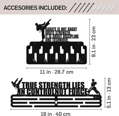 Triathlon Medal Hanger Display Rack Set of 2 - Premium Steel Wall Mount for Triathletes - Organize Medals, Ribbons & Trophies in Saudi Arabia