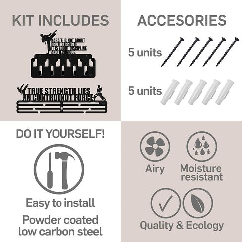 Triathlon Medal Hanger Display Rack Set of 2 - Premium Steel Wall Mount for Triathletes - Organize Medals, Ribbons & Trophies in Saudi Arabia