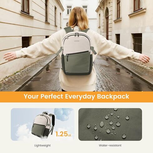 LOVEVOOK Everyday Backpack for Women, Chic Versatile Backpack with Water Bottle Pocket, Lightweight Waterproof Casual Daypack for City Work Commute, College, Travel & Gifts, Black in Saudi Arabia