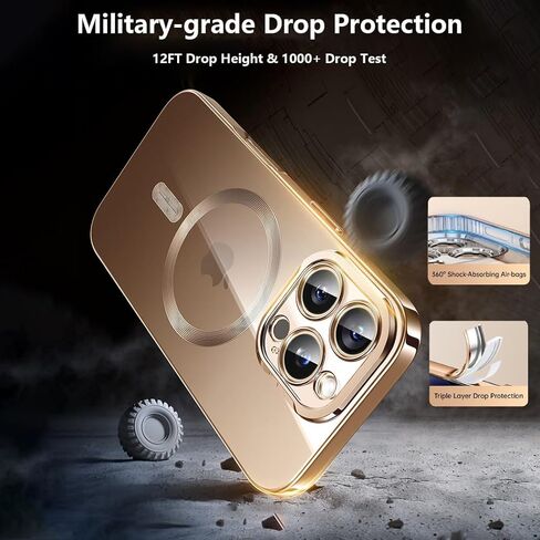 حافظة Astter لهاتف iPhone 17 Pro Max شفافة، حافظة مغناطيسية لهاتف iPhone 17 ProMax مع واقي شاشة [غير صفراء] مقاومة للصدمات متوافقة مع حافظة الهاتف النحيفة MagSafe لهاتف 17 Pro Max - شفافة in Kuwait