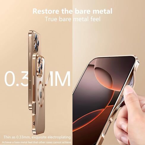 حافظة Astter لهاتف iPhone 17 Pro Max شفافة، حافظة مغناطيسية لهاتف iPhone 17 ProMax مع واقي شاشة [غير صفراء] مقاومة للصدمات متوافقة مع حافظة الهاتف النحيفة MagSafe لهاتف 17 Pro Max - شفافة in Kuwait