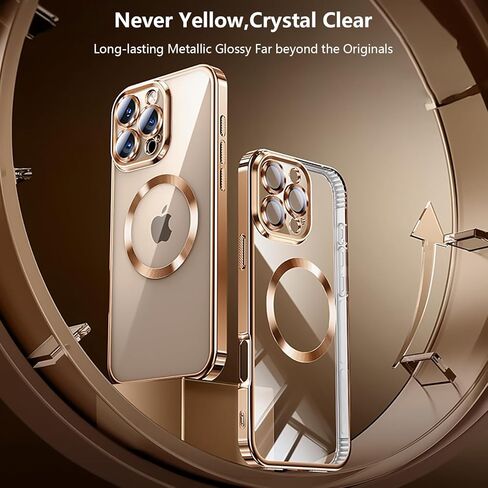 حافظة Astter لهاتف iPhone 17 Pro Max شفافة، حافظة مغناطيسية لهاتف iPhone 17 ProMax مع واقي شاشة [غير صفراء] مقاومة للصدمات متوافقة مع حافظة الهاتف النحيفة MagSafe لهاتف 17 Pro Max - شفافة in Kuwait