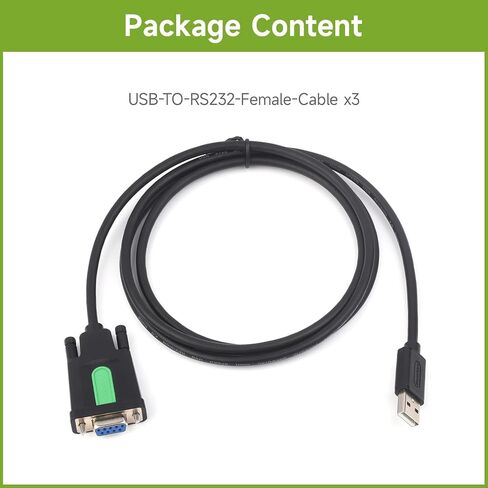 محول Waveshare 3 قطع USB صناعي إلى RS232 مع شريحة FT232RL FTDI الأصلية، متوافق مع نظام التشغيل بما في ذلك نظام التشغيل Mac OS، Linux، Windows 11/10/8.1/8/7/XP، الطول 1.5 متر، كابل USB إلى RS232 أنثى in Saudi Arabia