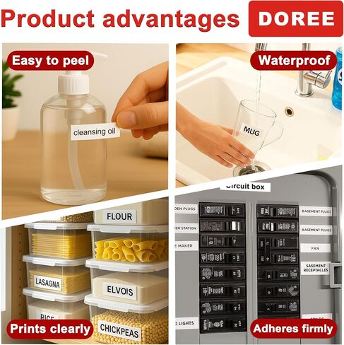 DOREE 6 عبوات 91331 طباعة سوداء على شريط بلاستيكي أبيض 1/2 بوصة × 13 قدم (12 مم × 4 م) متوافق مع DYMO Letratag 91331 S0721660 لصانع ملصقات العلامات Dymo Letra LT-100H، LT-100T، LT-200B، 2000، QX50 in Kuwait