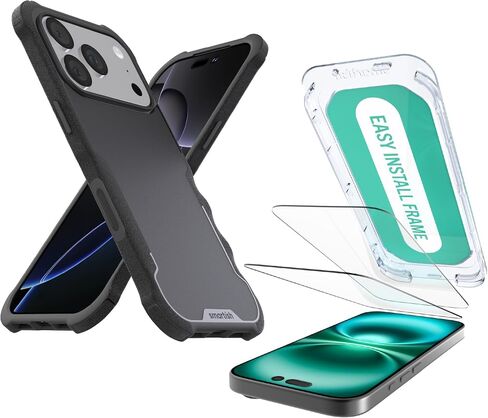حافظة Smartish® iPhone 17 Pro MagSafe - حافظة مغناطيسية واقية Gripzilla [قوية + متينة] غطاء مدرع عالي التحمل مع حماية تم اختبارها من السقوط لهاتف Apple iPhone 17 Pro - ربطة عنق سوداء in Kuwait